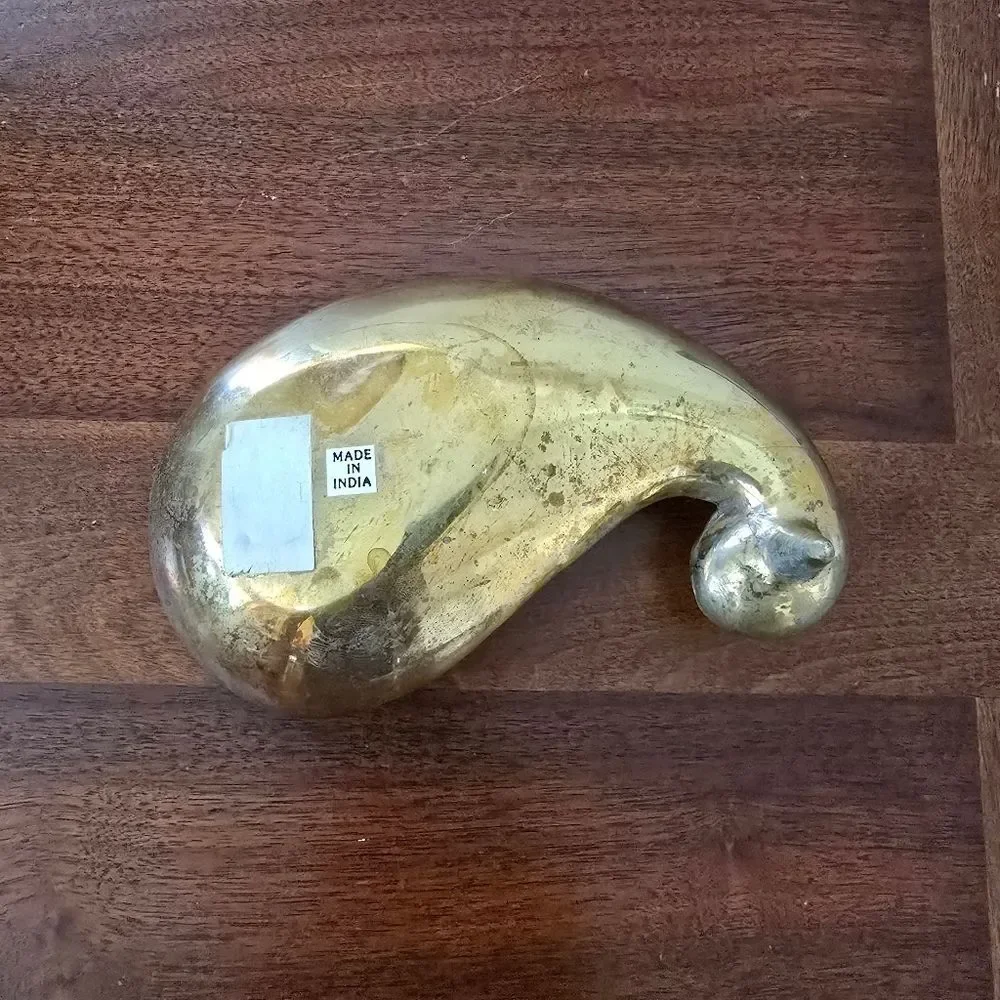 Vintage Solid Brass Footed‎ Winged Shell Catch-all